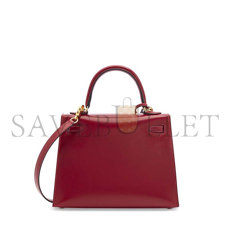 H**mes master a rouge h calf box leather kelly 25 with gold hardware (25*17*7cm)